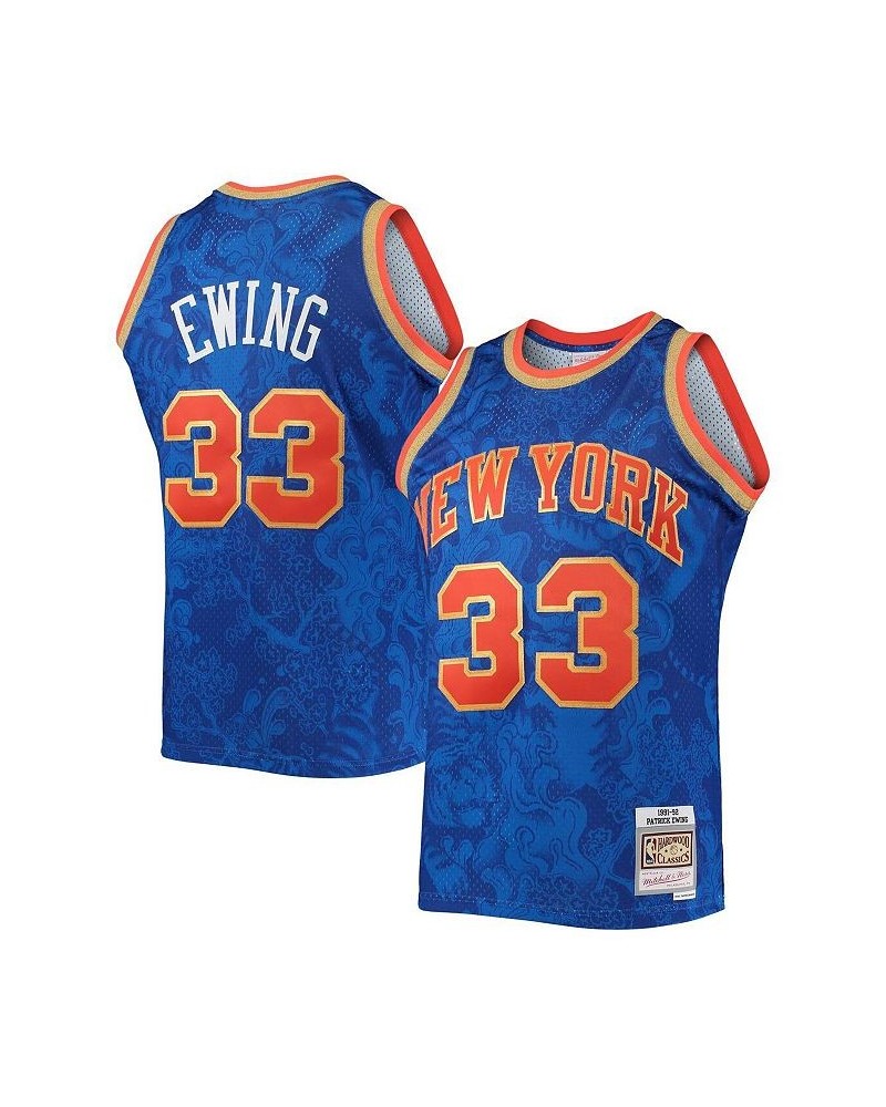 Men's Patrick Ewing Blue New York Knicks Hardwood Classics 1991-92 Lunar New Year Swingman Jersey $53.20 Jersey