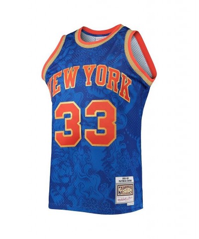 Men's Patrick Ewing Blue New York Knicks Hardwood Classics 1991-92 Lunar New Year Swingman Jersey $53.20 Jersey