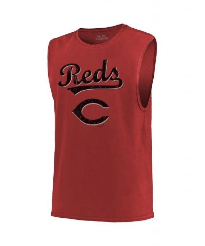 Men's Threads Red Cincinnati Reds Softhand Muscle Tank Top $21.00 T-Shirts