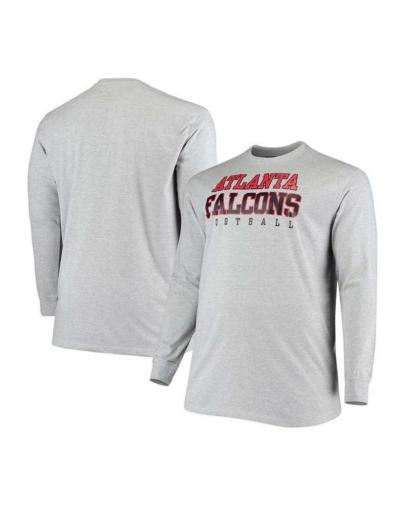 Men's Big and Tall Heathered Gray Atlanta Falcons Practice Long Sleeve T-shirt $23.99 T-Shirts