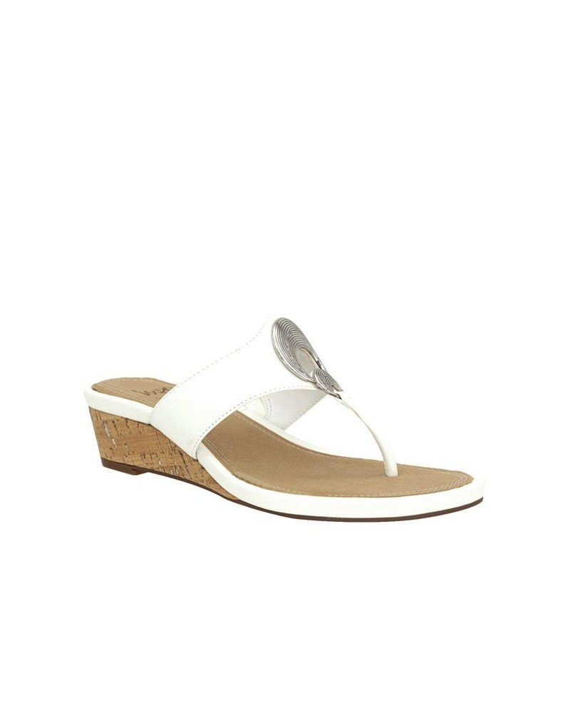 Women's Rocco Memory Foam Thong Sandal White $40.80 Shoes