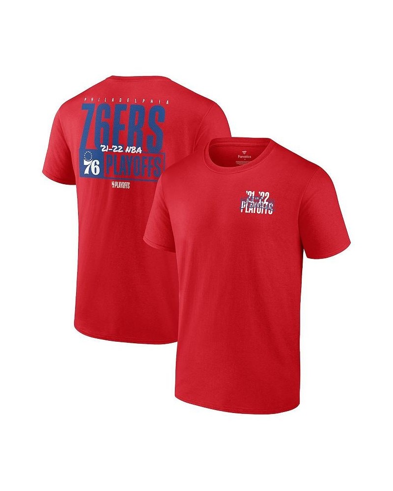 Men's Red Philadelphia 76ers 2022 NBA Playoffs Dunk T-shirt $20.89 T-Shirts