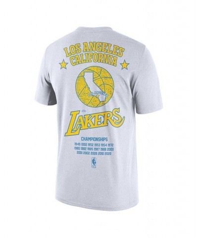 Men's White Los Angeles Lakers 2021/22 City Edition Courtside Heavyweight Moments Story T-shirt $20.00 T-Shirts