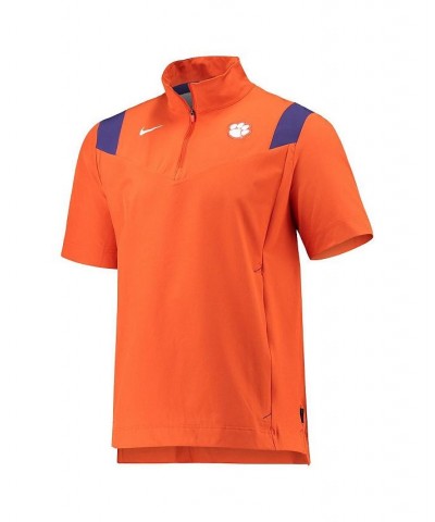 Men's Orange Clemson Tigers 2021 Coaches Short Sleeve Quarter-Zip Jacket $32.23 Jackets