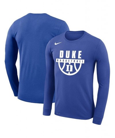 Men's Royal Duke Blue Devils Basketball Drop Legend Long Sleeve Performance T-shirt $30.24 T-Shirts