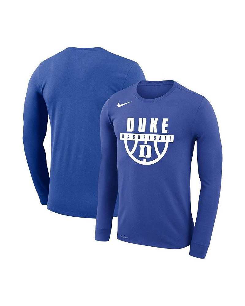 Men's Royal Duke Blue Devils Basketball Drop Legend Long Sleeve Performance T-shirt $30.24 T-Shirts