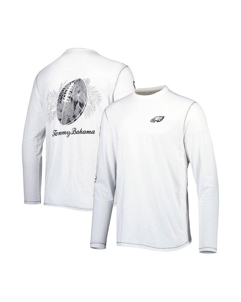 Men's White Philadelphia Eagles Laces Out Billboard Long Sleeve T-shirt $58.80 T-Shirts