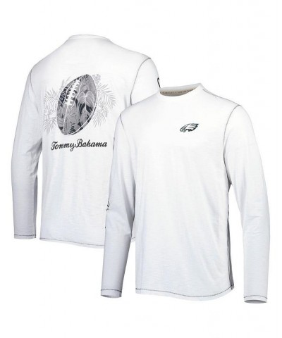 Men's White Philadelphia Eagles Laces Out Billboard Long Sleeve T-shirt $58.80 T-Shirts