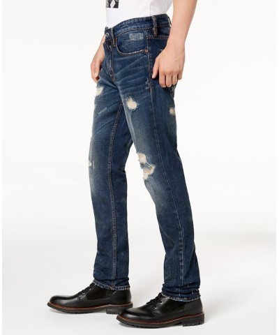 Men’s Slim Tapered Fit Destroyed Jeans Blue $44.84 Jeans