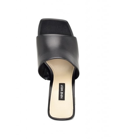 Women's Teice Square Toe Heeled Slide Sandals Black $38.95 Shoes