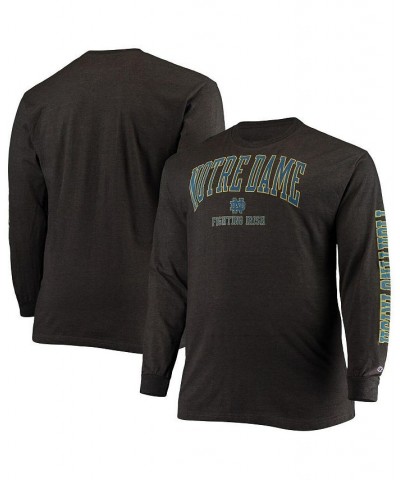 Men's Heathered Charcoal Notre Dame Fighting Irish Big and Tall 2-Hit Long Sleeve T-shirt $25.49 T-Shirts