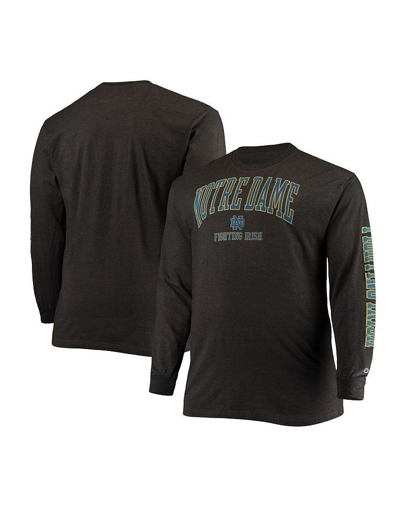 Men's Heathered Charcoal Notre Dame Fighting Irish Big and Tall 2-Hit Long Sleeve T-shirt $25.49 T-Shirts