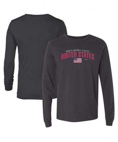 Men's Charcoal USA Baseball 2023 World Baseball Classic Country Arch Long Sleeve T-shirt $23.50 T-Shirts