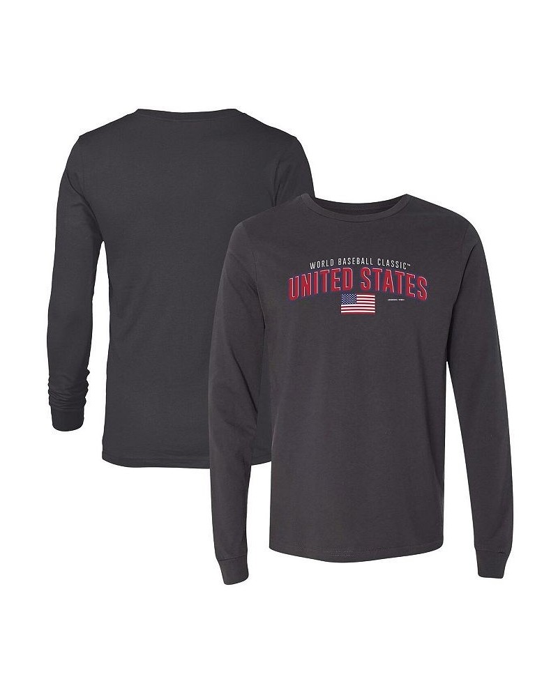 Men's Charcoal USA Baseball 2023 World Baseball Classic Country Arch Long Sleeve T-shirt $23.50 T-Shirts