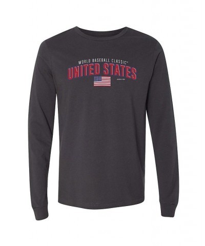 Men's Charcoal USA Baseball 2023 World Baseball Classic Country Arch Long Sleeve T-shirt $23.50 T-Shirts