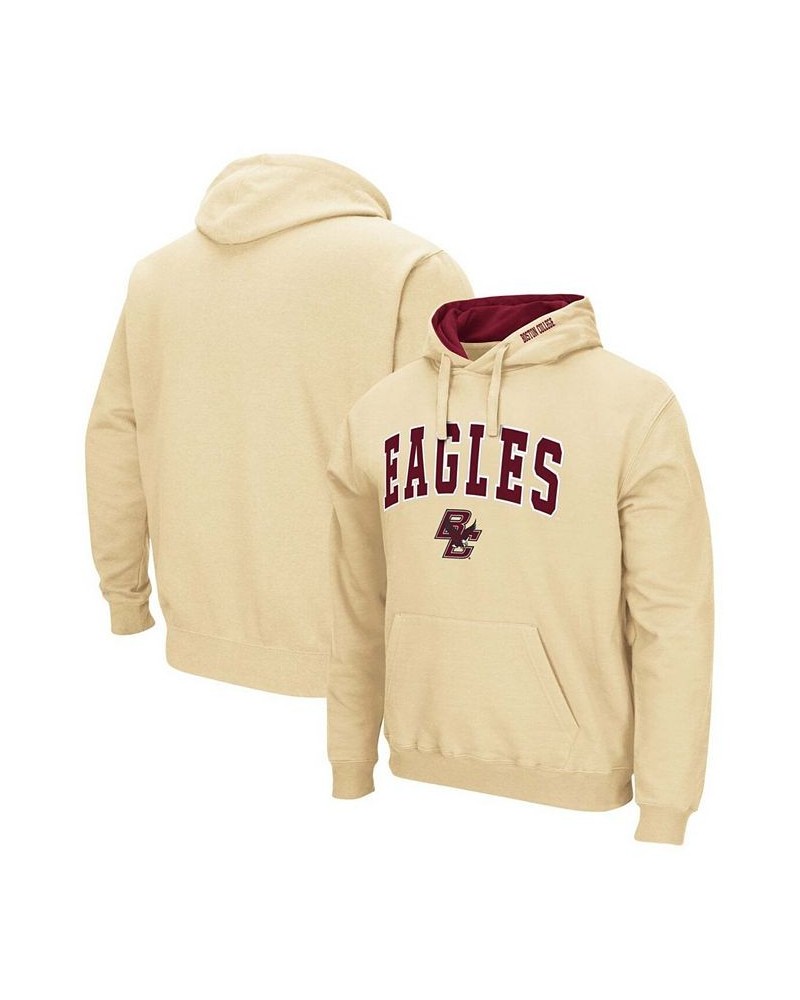 Men's Gold Boston College Eagles Arch and Logo Pullover Hoodie $20.21 Sweatshirt