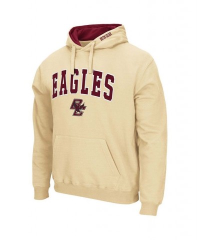 Men's Gold Boston College Eagles Arch and Logo Pullover Hoodie $20.21 Sweatshirt