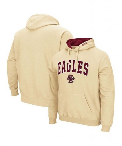 Men's Gold Boston College Eagles Arch and Logo Pullover Hoodie $20.21 Sweatshirt