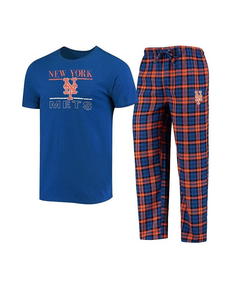 Men's Royal, Orange New York Mets Lodge T-shirt and Pants Sleep Set $29.40 Pajama