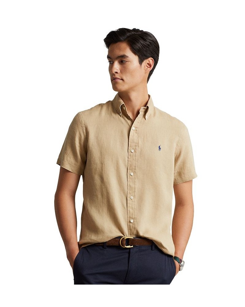 Men's Classic-Fit Linen Shirt Tan/Beige $63.45 Shirts