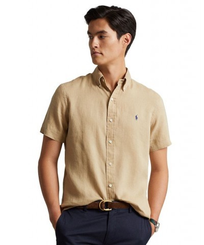 Men's Classic-Fit Linen Shirt Tan/Beige $63.45 Shirts