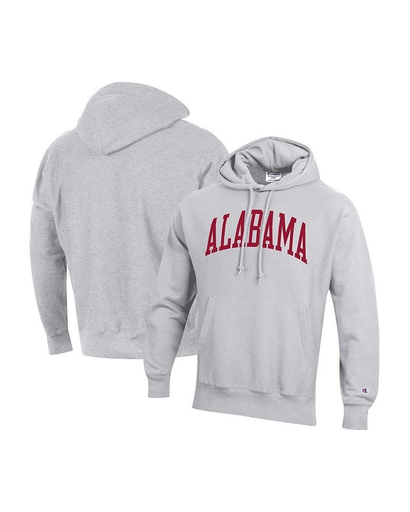 Men's Heathered Gray Alabama Crimson Tide Team Arch Reverse Weave Pullover Hoodie $41.80 Sweatshirt