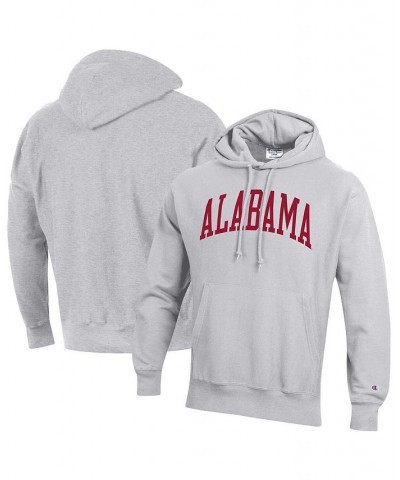 Men's Heathered Gray Alabama Crimson Tide Team Arch Reverse Weave Pullover Hoodie $41.80 Sweatshirt