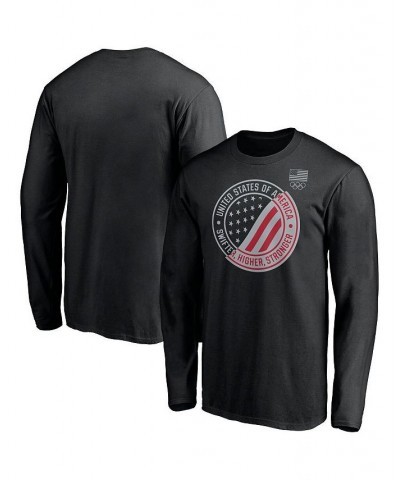 Men's Branded Black Reflective Ink Split Long Sleeve T-shirt $20.87 T-Shirts