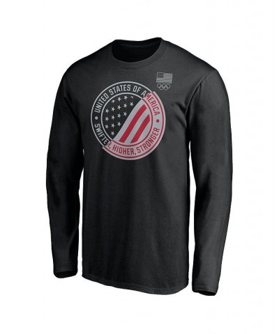 Men's Branded Black Reflective Ink Split Long Sleeve T-shirt $20.87 T-Shirts