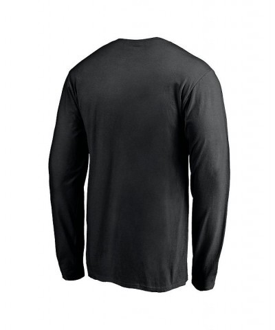 Men's Branded Black Reflective Ink Split Long Sleeve T-shirt $20.87 T-Shirts