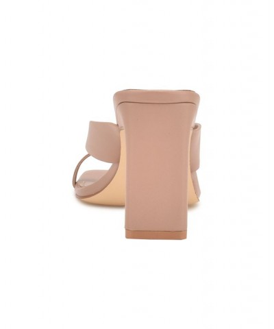 Women's Durlife Square Toe T-Strap Dress Sandals Tan/Beige $42.75 Shoes