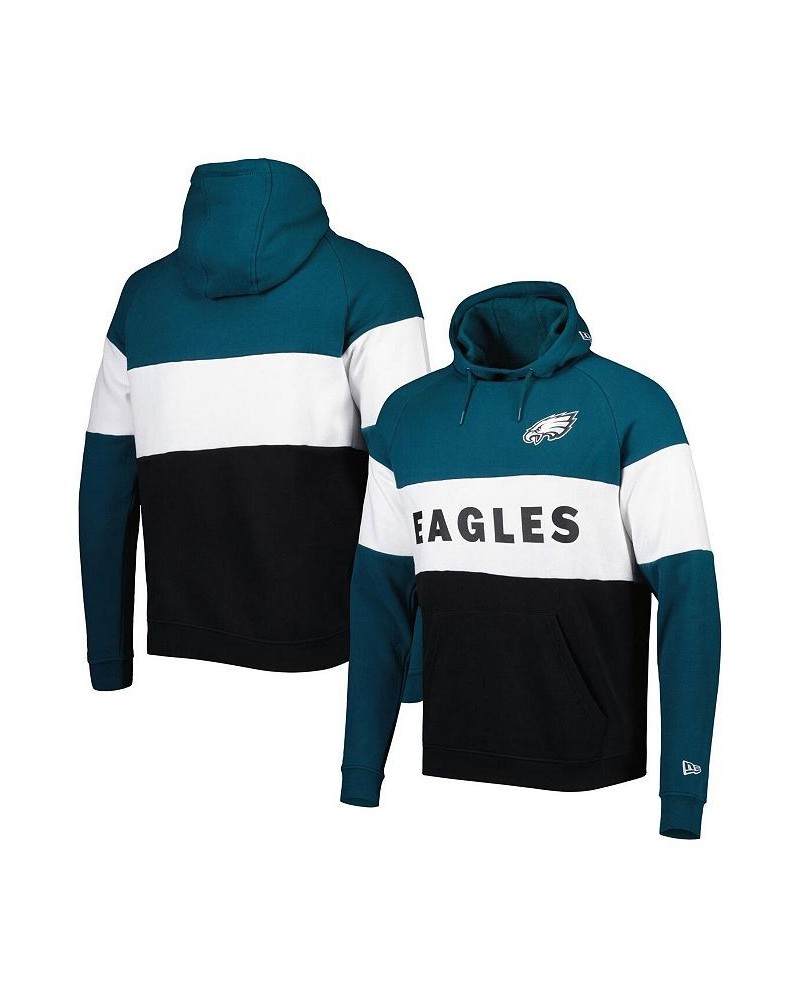 Men's Black Philadelphia Eagles Colorblock Current Pullover Hoodie $39.10 Sweatshirt