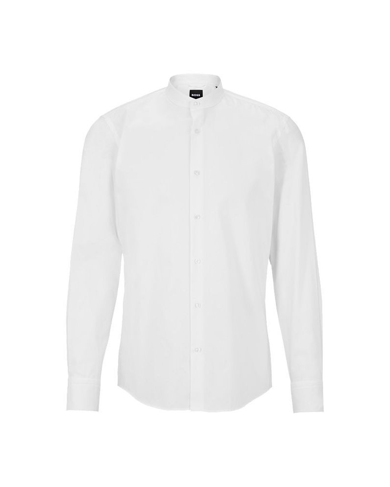 BOSS Men's Slim-Fit Easy-Iron Cotton Poplin Shirt White $72.52 Shirts