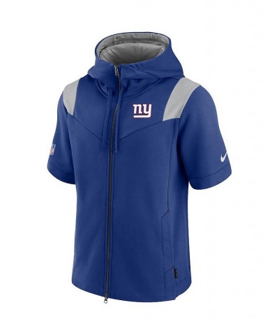 Men's Royal New York Giants Sideline Showout Short Sleeve Full-Zip Hoodie $45.50 Sweatshirt