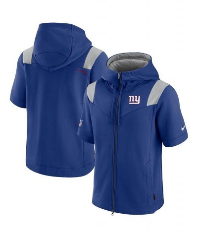 Men's Royal New York Giants Sideline Showout Short Sleeve Full-Zip Hoodie $45.50 Sweatshirt