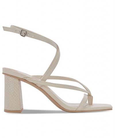 Women's Paroo Square-Toe Strappy Block-Heel Sandals White $47.60 Shoes