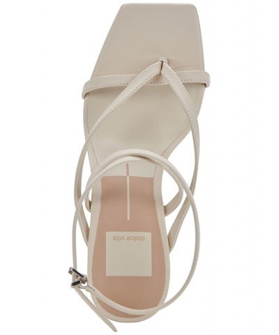 Women's Paroo Square-Toe Strappy Block-Heel Sandals White $47.60 Shoes