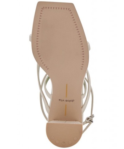 Women's Paroo Square-Toe Strappy Block-Heel Sandals White $47.60 Shoes