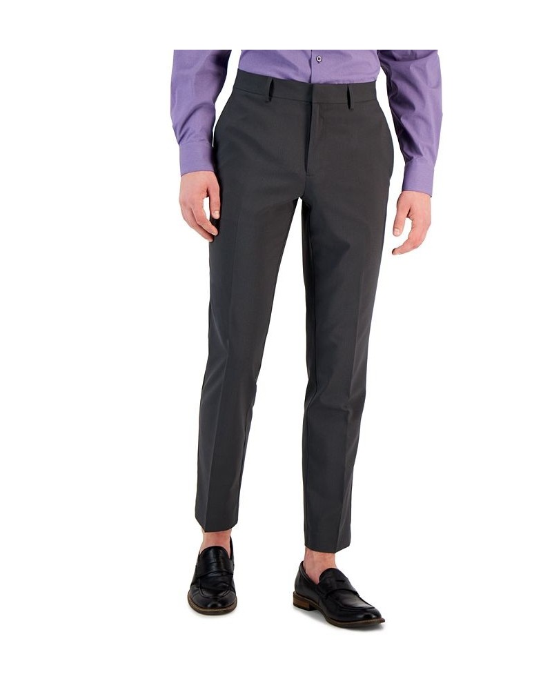 Men's Slim-Fit Flat Front Pants Gray $23.19 Pants