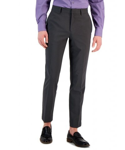 Men's Slim-Fit Flat Front Pants Gray $23.19 Pants