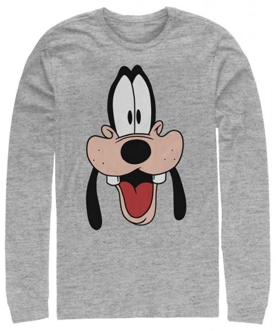 A Goofy Movie Goofy Dad Big Face Men's Long Sleeve Crew Neck T-shirt Gray $18.40 T-Shirts