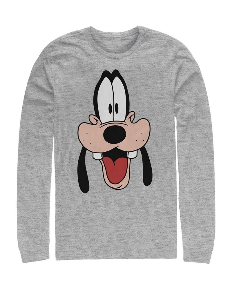 A Goofy Movie Goofy Dad Big Face Men's Long Sleeve Crew Neck T-shirt Gray $18.40 T-Shirts