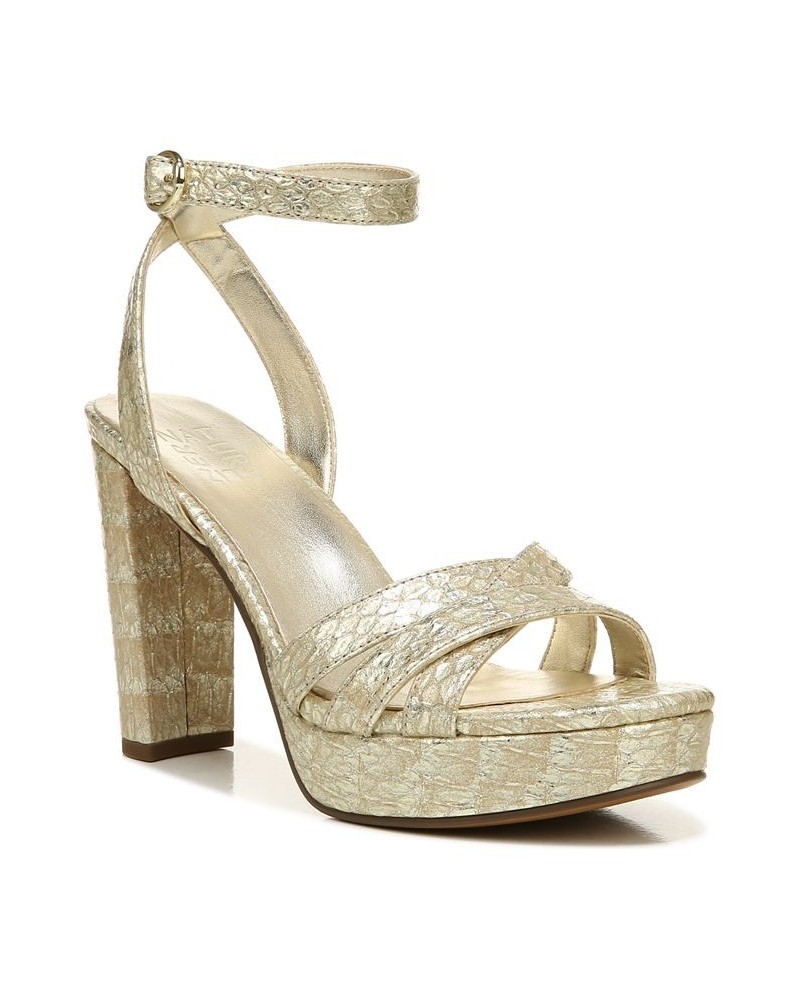 Mallory Ankle Strap Sandals Gold $42.00 Shoes