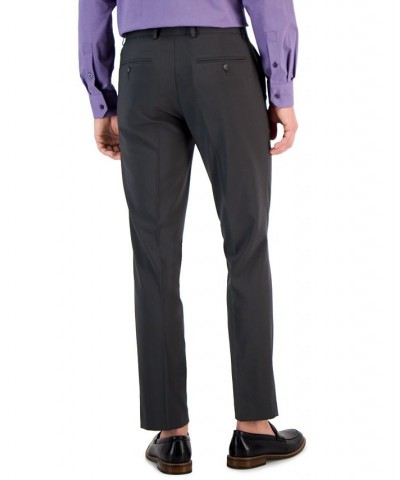 Men's Slim-Fit Flat Front Pants Gray $23.19 Pants