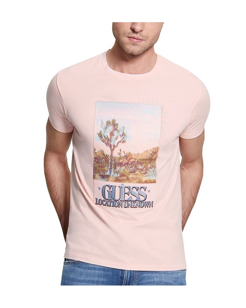 Men's Short-Sleeve Crewneck Desert Photo T-Shirt Pink $30.36 T-Shirts