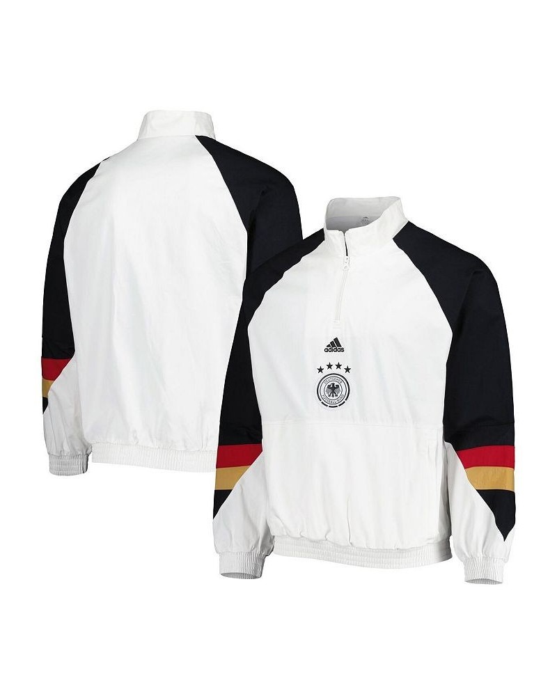 Men's White Germany National Team Icon Raglan Quarter-Zip Jacket $46.00 Jackets