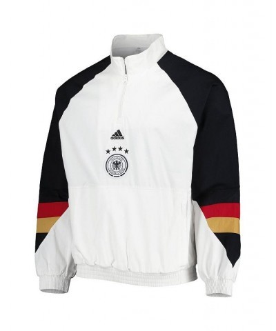 Men's White Germany National Team Icon Raglan Quarter-Zip Jacket $46.00 Jackets