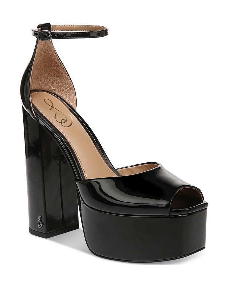 Kori Ankle-Strap Platform Dress Sandals Black $73.10 Shoes