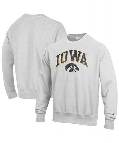 Men's Gray Iowa Hawkeyes Arch Over Logo Reverse Weave Pullover Sweatshirt $45.04 Sweatshirt