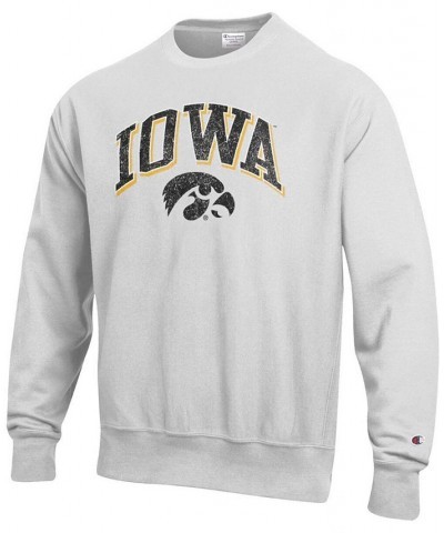 Men's Gray Iowa Hawkeyes Arch Over Logo Reverse Weave Pullover Sweatshirt $45.04 Sweatshirt